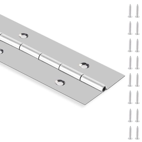 GRRONZEE Piano Hinge 24 Inch Heavy Duty Stainless Steel Piano Hinge Continuous Hinge for Cabinet, Door, DIY Wood Boxes, 0.047" Leaf Thickness, 2" Open Width - Image 1