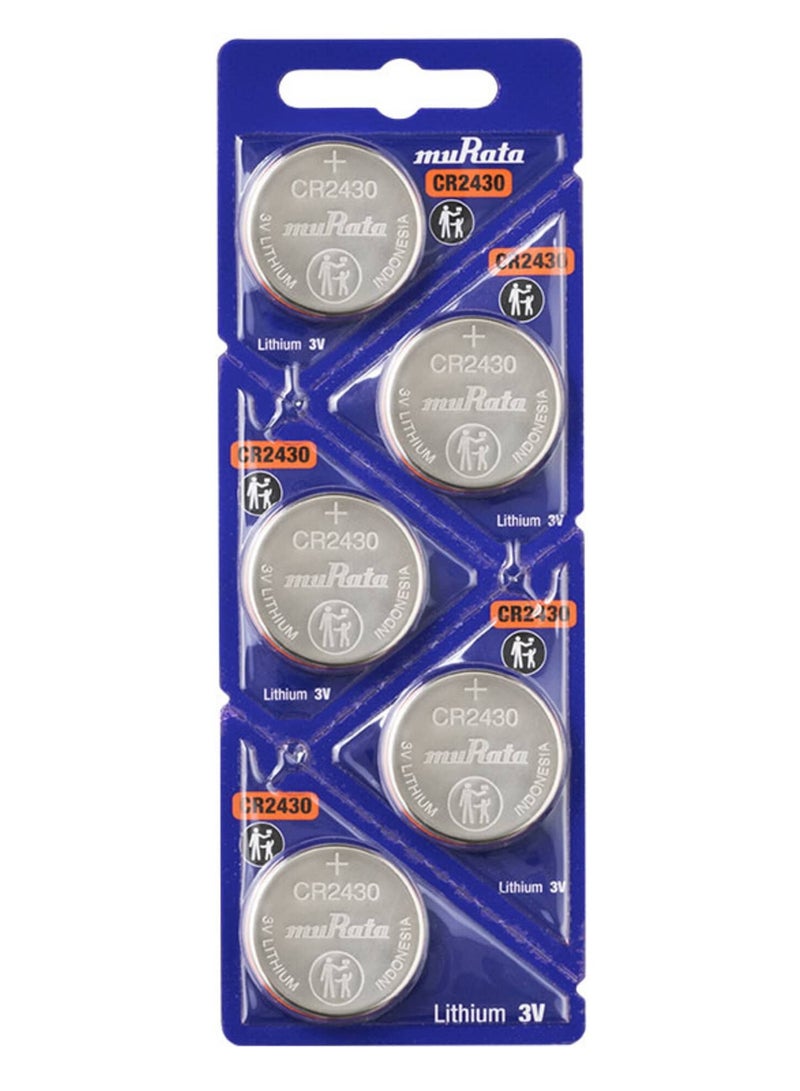 muRATA 5-Pieces Murata CR2430 Lithium 3V (muRata) Indonesia Batteries - Image 1