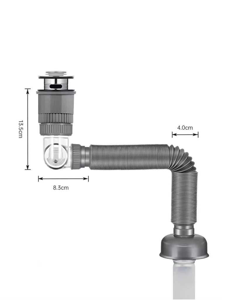 GSAINTLY ® Bathroom Sink Drain Pipe Kit, 3-in-1 Plumbing, 1-1/4" & 1-1/2" Drain Hole, Anti-Odour, Anti-Backflow, Water Leak Proof Space Saving Design for Bathrooms, Kitchen - Image 5