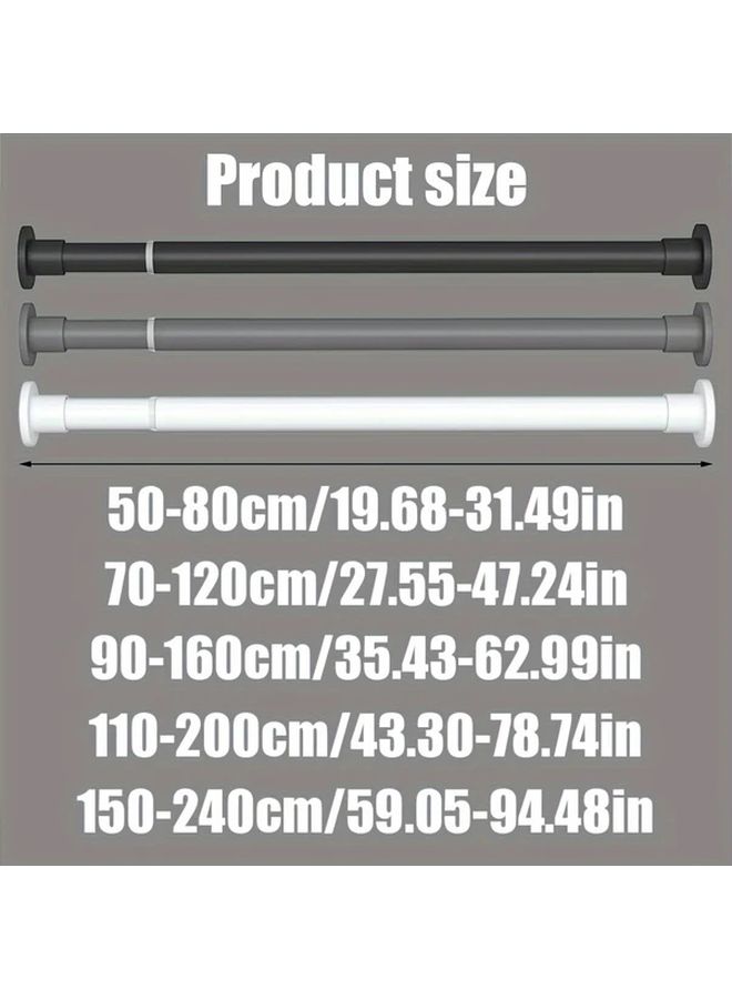 1pc Adjustable Tension Curtain Rod Grey 150 to 240cm Rustproof Metal Non Drill Extendable Spring Rod with Honeycomb Base for Bathroom Closet Window Doorway Superior Grip and Support - Image 3