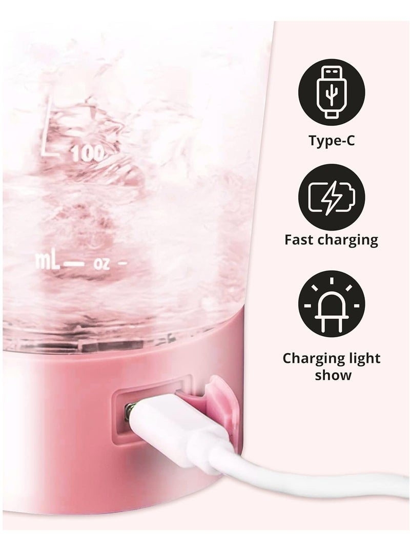 RIGID FITNESS Electric Protein Shaker Bottle, 100% Leakproof Mixer, USB Rechargeable Blender Bottles, Shaker Bottles for Protein Mixes, Made with Tritan Safe Material, Free BPA, 650ml (Pink)  - Image 4
