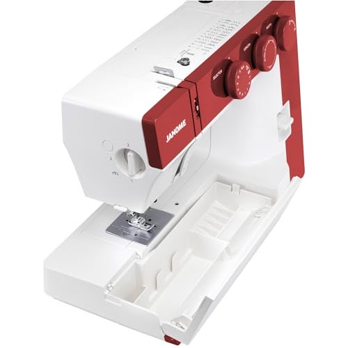 Janome 1522RD Mechanical Sewing Machine - Aesthetic Red Sewing Machine for Beginners, 22 Built in Stitches, 1 Step Buttonhole, Heavy Duty Metal Frame, Built in Needle Threader for Easy Use - Image 2