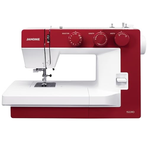 Janome 1522RD Mechanical Sewing Machine - Aesthetic Red Sewing Machine for Beginners, 22 Built in Stitches, 1 Step Buttonhole, Heavy Duty Metal Frame, Built in Needle Threader for Easy Use - Image 1