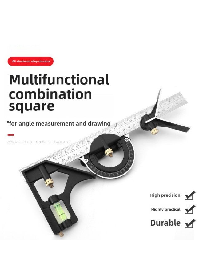 Multifunctional Straight Angle Ruler 90 Degree Angle Ruler Woodworking Special 45 High Precision Industrial Grade Positioning Line Thickening Angle Ruler-Model:Red Handle Woodworking Square - Image 4