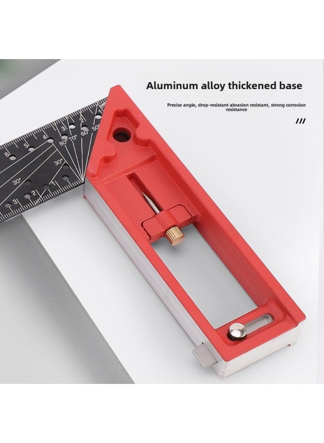 Multifunctional Straight Angle Ruler 90 Degree Angle Ruler Woodworking Special 45 High Precision Industrial Grade Positioning Line Thickening Angle Ruler-Model:Red Handle Woodworking Square - Image 3