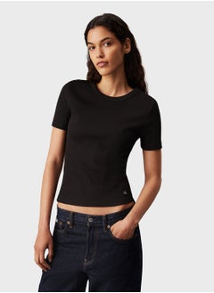 Calvin Klein Jeans WOVEN LABEL RIB FITTED TEE  - Image 1