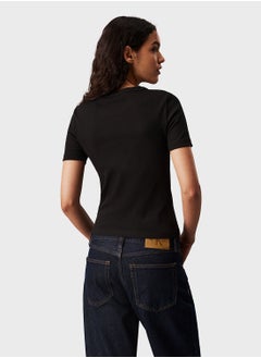 Calvin Klein Jeans WOVEN LABEL RIB FITTED TEE  - Image 2