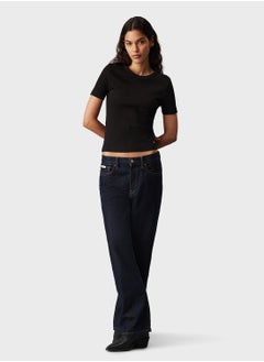 Calvin Klein Jeans WOVEN LABEL RIB FITTED TEE  - Image 4