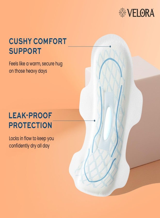 Velora Dry Feel XL 80 Pads | Wider Back for Extra Coverage |Quick Absorption | Medium Flow Straight Sanitary Pads for Women & Girl (40 Pads each-280MM) - Image 3