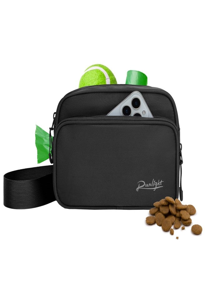 Runlight Dog Training Treat Pouch Fanny Pack,Dog Waist Belt,Dogs Walking Bag Crossbody with Poop Bags,Puppy Treat Bag Training Pouch (Black) - Image 1