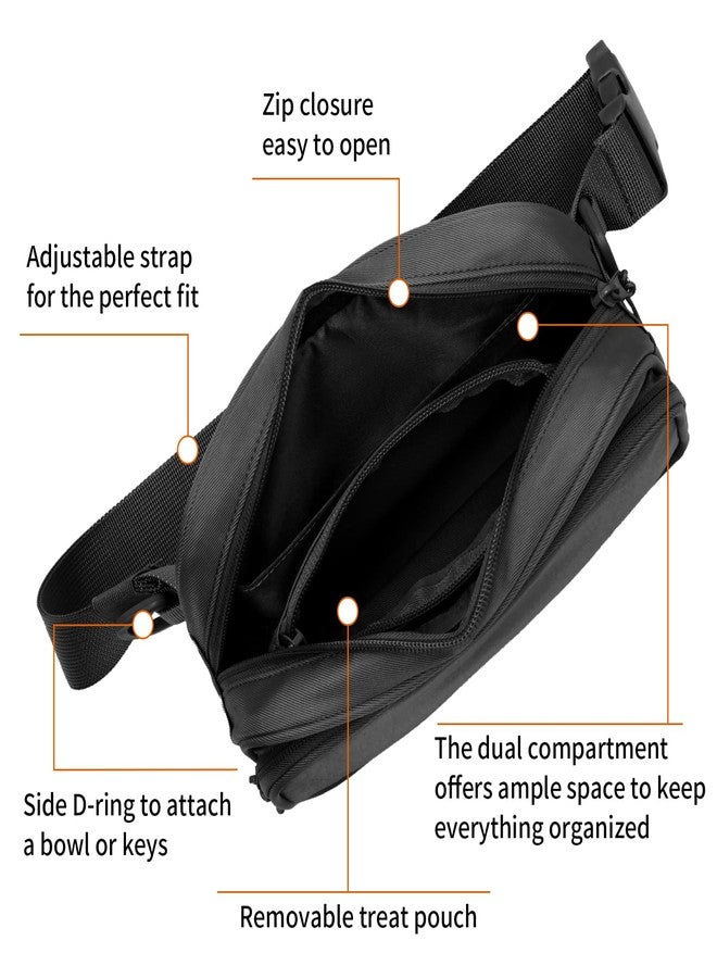 Runlight Dog Training Treat Pouch Fanny Pack,Dog Waist Belt,Dogs Walking Bag Crossbody with Poop Bags,Puppy Treat Bag Training Pouch (Black) - Image 3