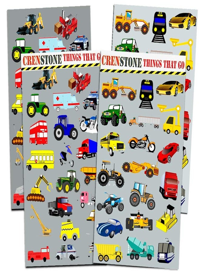 INFUN Cars and Trucks Stickers Party Supplies Pack Toddler - Over 160 Stickers for Toddler Boys and Girls (Cars, Fire Trucks, Construction, Buses & More!) - Image 2