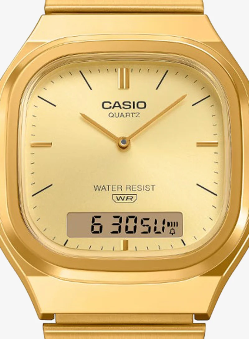 Casio  Unisex's Stainless Steel Analog & Digital Watch AQ-240EG-9ADF - 35.8 mm  | Best Price UAE