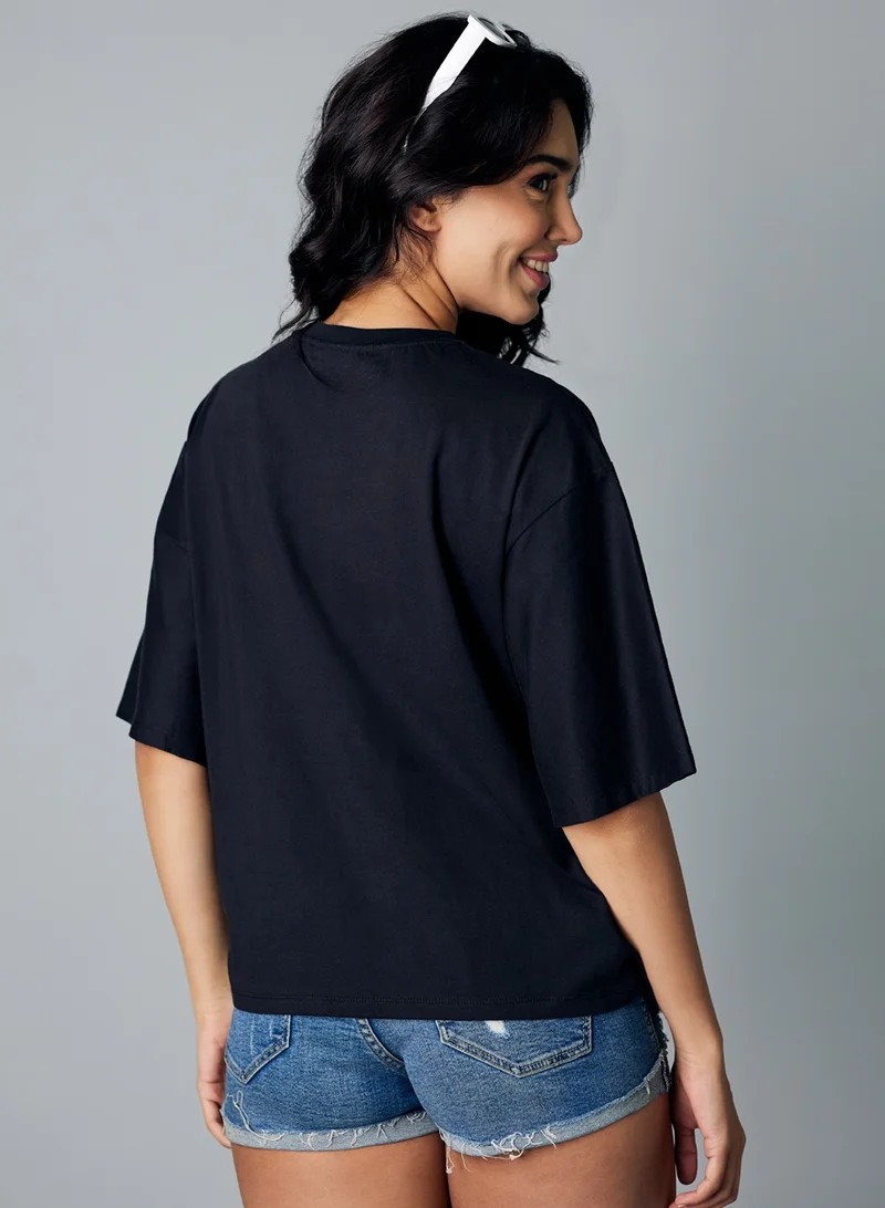 Zigzag Stay In The Sushine Oversize Printed T-shirt