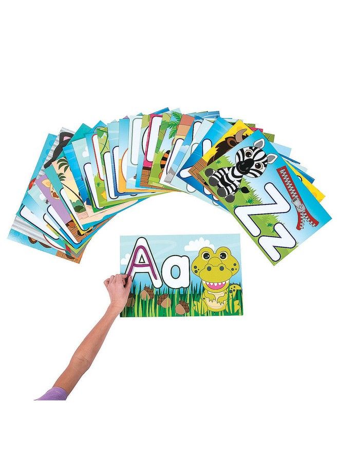 Fun Express Alphabet Letter Learning Mats 26 Pieces Educational And Learning Activities For Kids Size: 15" X 10" - Image 1