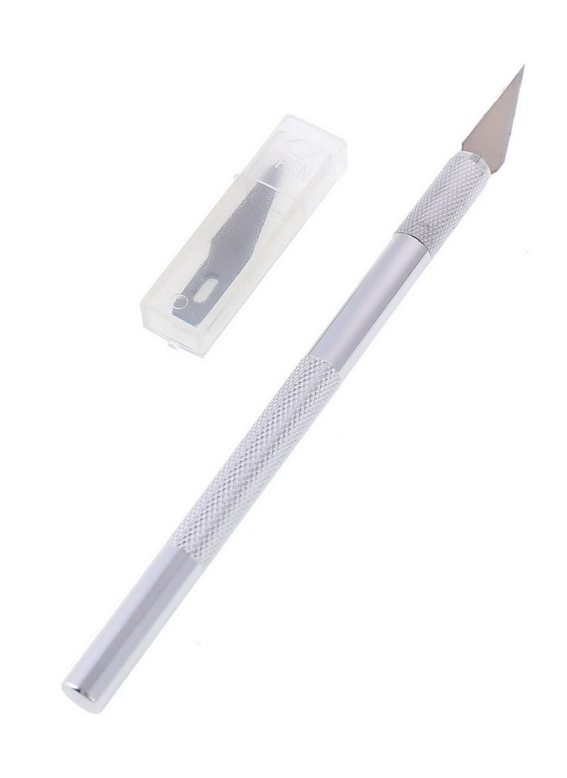 LAWAZIM - Precision Cutter with Extra Cutting Edges – Aluminum Craft Cutter, Hobby Tool with 5 Stainless Steel Replaceable Cutting Tips and Safety Caps – Ideal for DIY Projects, Paper Cutting, Crafting, Scrapbooking, and Model-Making - Image 1