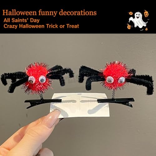 TLISMI Halloween Party Hair Clips for Women & Kids – Funny Spider Hair Accessories with Googly Eyes & Spring Legs – Cute Scary Party Favors for All Saints’ Day, Trick or Treat, Cosplay & Theme Events - Image 2