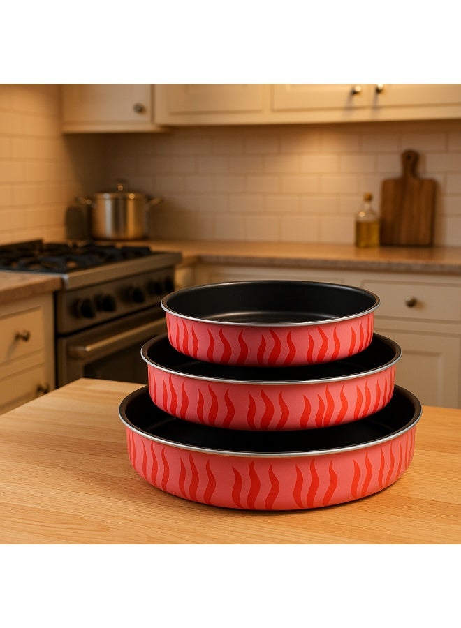 Extra 3-piece round oven tray set for baking and pizza, high-thickness, non-stick, made of original Teflon, sizes 28/30/32 cm - Image 5