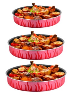 Extra 3-piece round oven tray set for baking and pizza, high-thickness, non-stick, made of original Teflon, sizes 28/30/32 cm  - Image 2