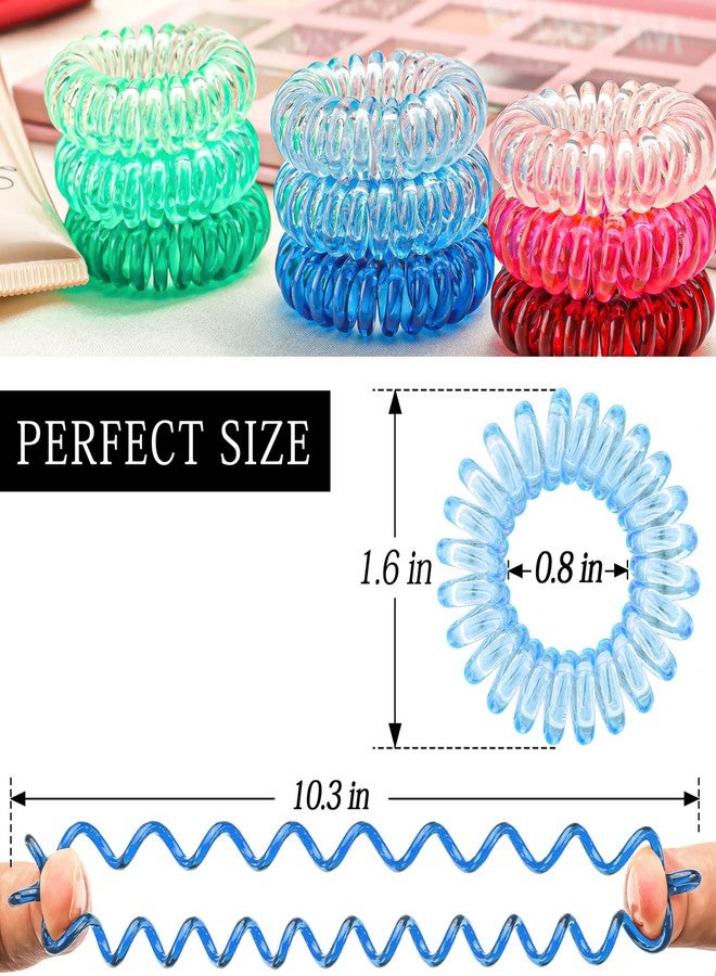 كان برنسيس مجموعة كانبرنسس من 27 ربطة شعر حلزونية، ربطات شعر ملفوفة لا تترك أثراً، ربطات شعر مناسبة للشعر الكثيف - ربطات شعر مرنة لتثبيت ذيل الحصان للنساء - Image 3