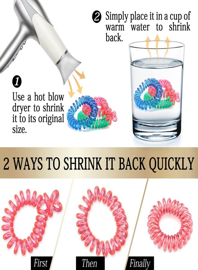 كان برنسيس مجموعة كانبرنسس من 27 ربطة شعر حلزونية، ربطات شعر ملفوفة لا تترك أثراً، ربطات شعر مناسبة للشعر الكثيف - ربطات شعر مرنة لتثبيت ذيل الحصان للنساء - Image 4