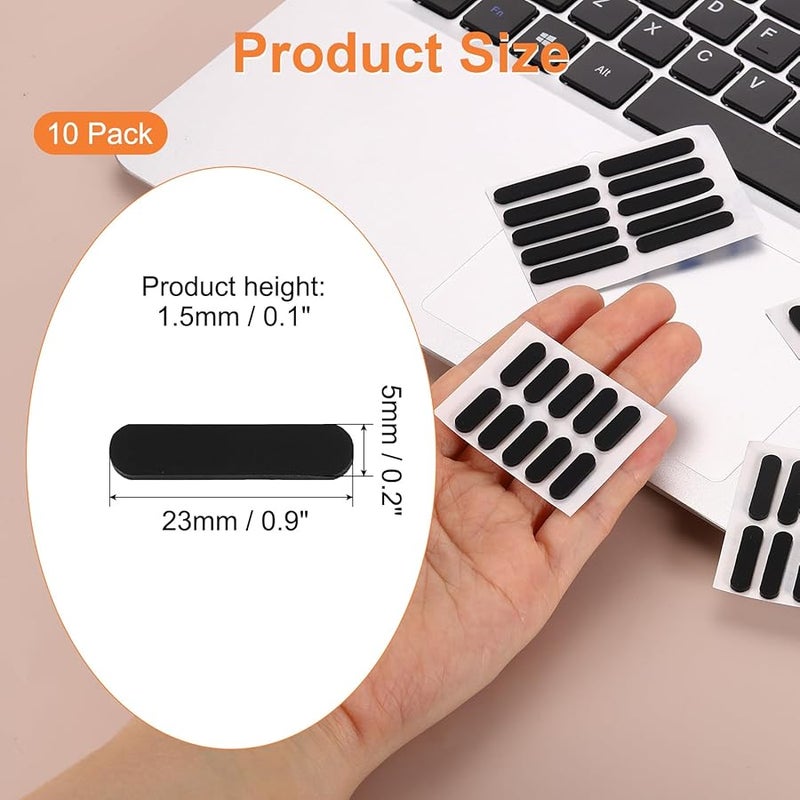 Patikil 23mm Laptop Rubber Feet 10 Pack Anti Skid Pads Replacement Black - Image 3