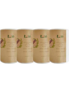 LVBB 100% Bamboo Unscented Biodegradable Cloth Diaper Liners, Gentle and Soft Diaper Liners, Fragance Free and Chlorine Free Cloth Diaper Liners Disposable,100 Counts/Roll (Pack of 4)