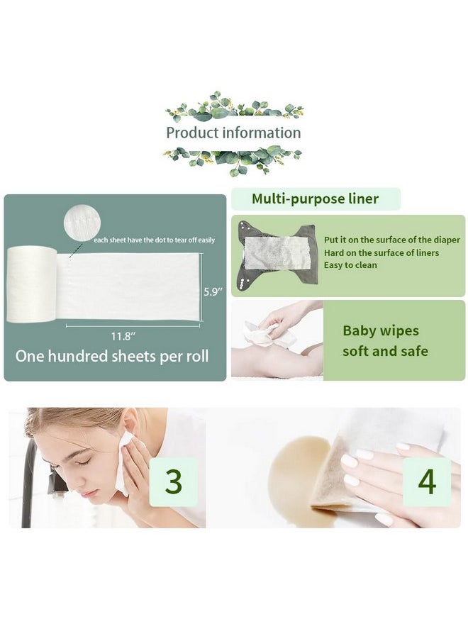 LVBB - LVBB 100% Bamboo Unscented Biodegradable Cloth Diaper Liners, Gentle and Soft Diaper Liners, Fragance Free and Chlorine Free Cloth Diaper Liners Disposable,100 Counts/Roll (Pack of 4) - Image 1