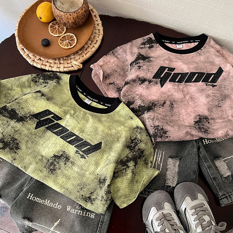 Boys' Summer Thin Short-sleeved Children's Korean-style Five-point Pants suit 2025 New Baby Jeans Western-style Summer Wear - Image 2