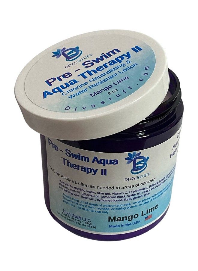 Diva Stuff Preswim Aqua Therapy Chlorine Neutralizing Body Lotion Protects Skin From Chlorine And Salt Water (Mango Lime Water Resistant) - Image 5