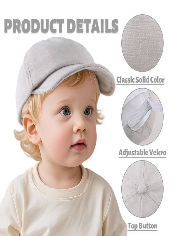 OMUKY Cotton Baby Toddler Hat Sun Protection Toddler Baseball Hat Infant Boys Girls Beach Cap Cute Baby Baseball Cap(Sky Blue+Gray,48cm) - Image 4
