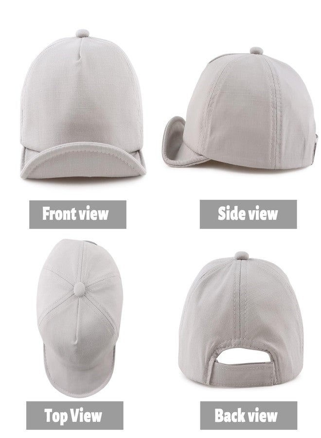 OMUKY Cotton Baby Toddler Hat Sun Protection Toddler Baseball Hat Infant Boys Girls Beach Cap Cute Baby Baseball Cap(Sky Blue+Gray,48cm) - Image 2