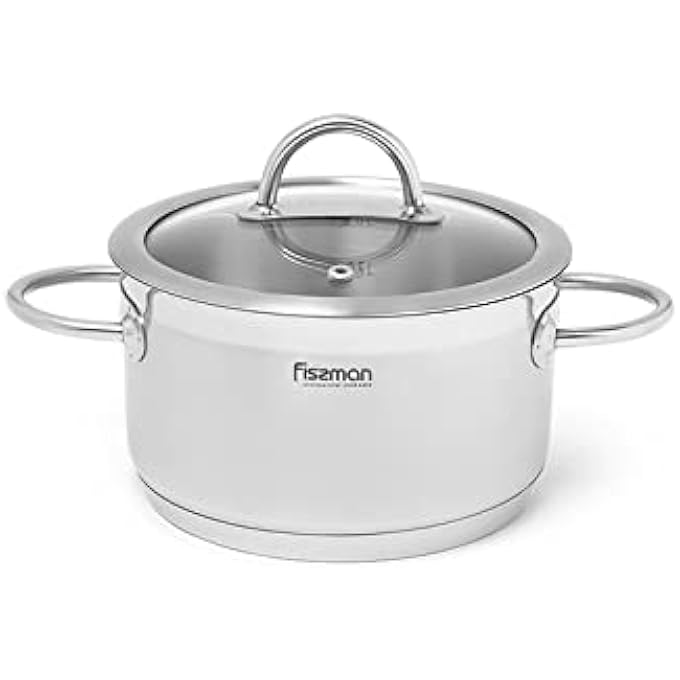 Fissman Stainless Steel Stockpot Benjamin 16X9Cm18L With Glass Lid - Image 1