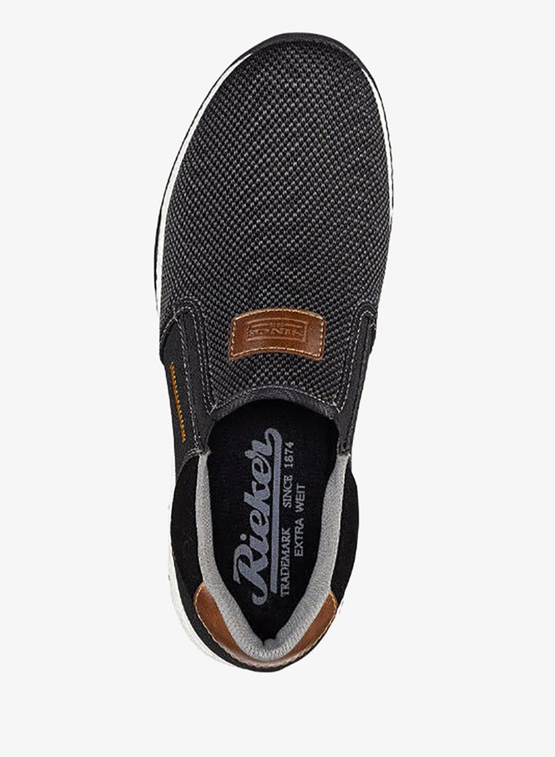 Rieker Mens Casual Shoes B3450-00 Volos Black / Grey 116-1130 - Image 2
