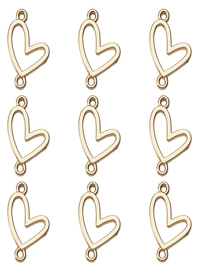 EEE ELECRELIVE 10Pcs Gold Heart Charms Heart Link Pendants Light Gold Connector Charms Double Loops Love Ring Pendants for Earrings Bracelet Necklace Macrame Making - Image 1