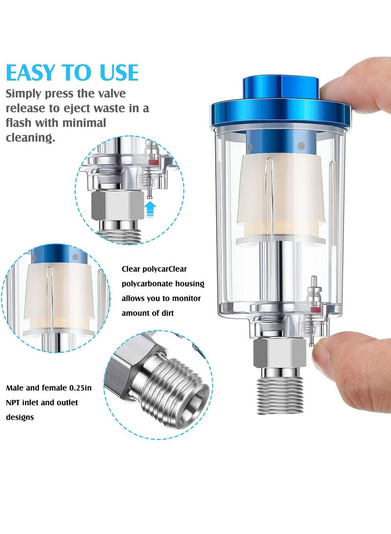 Zikra Spray Gun Painting Sprayer Oil Water Separator, 1/4 Inch Pressure Gauge, and Water Trap Filter, Pressure Regulator Air Compressor Regulator for Air Spray Paint Gun Air Pressure Cleaner - Image 4