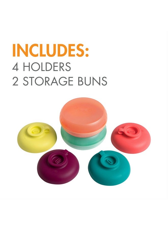 بون حاملات المصاصات من Boon Drizzle للأطفال - تتضمن حقيبتين للسفر - تلتقط القطرات قبل سقوطها - حامل المصاصات المثلجة والآيس كريم لأيام الصيف وحفلات عيد الميلاد - 4 قطع - Image 1