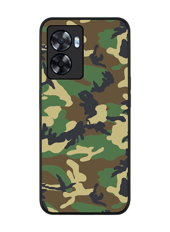 Stylizedd Rugged Black edge case for Oppo A57 Slim fit Soft Case Flexible Rubber Edges Anti Drop TPU Gel Thin Cover - Jungle Camo  - Image 1