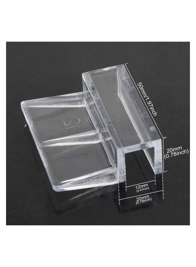 8 قطعة مشبك غطاء زجاجي لحوض السمك ، حامل دعم أكريليك شفاف ، مشابك غطاء حوض السمك ، لخزان حوض السمك (12 مللي متر) - Image 2