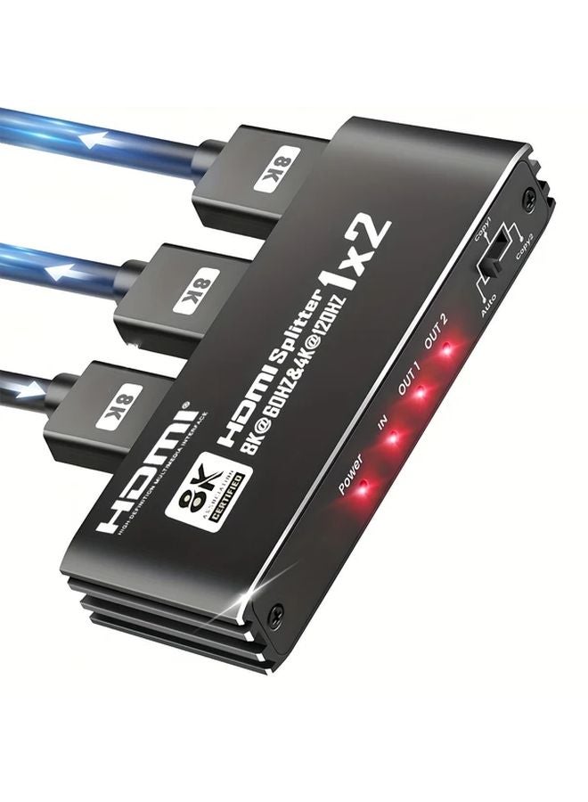 1x4 HDMI Splitter 4K 48Gbps HDCP 2.3 1 in 4 Out for Gaming and Home Theater - Image 1