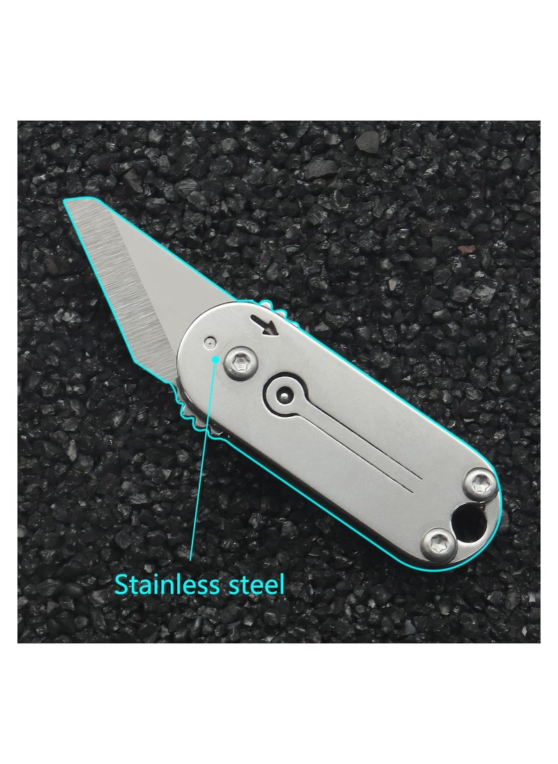 SYOSI - Mini Folding Pocket Tool, Portable Small Keychain Tool for Daily Use and Outdoors, Small Pocket Knife, Mini EDC Tool, Box Cutter, Stainless Steel Folding Knife for Men, Fruit Knife, Camping Knife - Image 1