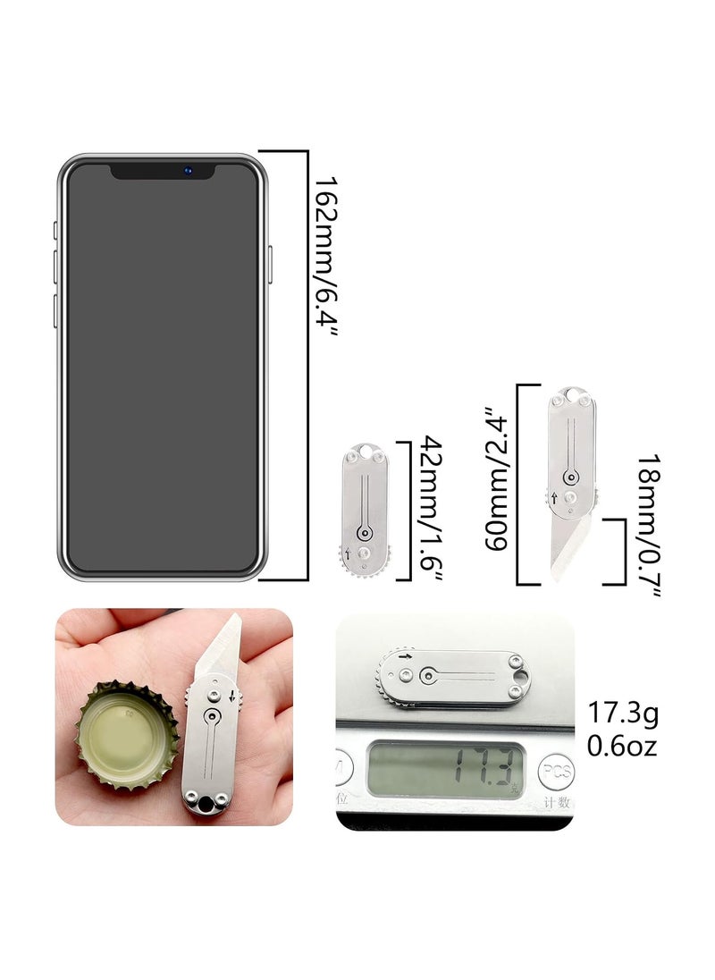 SYOSI - Mini Folding Pocket Tool, Portable Small Keychain Tool for Daily Use and Outdoors, Small Pocket Knife, Mini EDC Tool, Box Cutter, Stainless Steel Folding Knife for Men, Fruit Knife, Camping Knife - Image 1