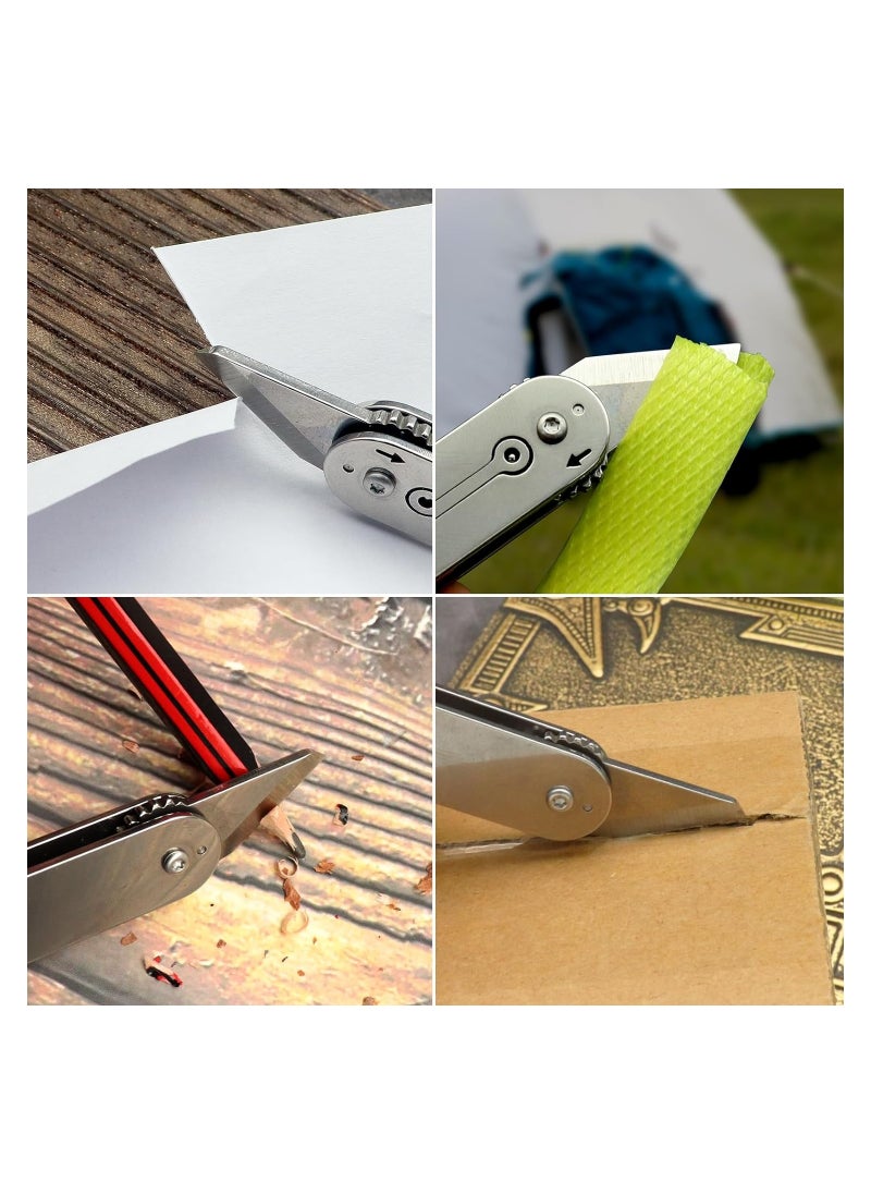 SYOSI - Mini Folding Pocket Tool, Portable Small Keychain Tool for Daily Use and Outdoors, Small Pocket Knife, Mini EDC Tool, Box Cutter, Stainless Steel Folding Knife for Men, Fruit Knife, Camping Knife - Image 1