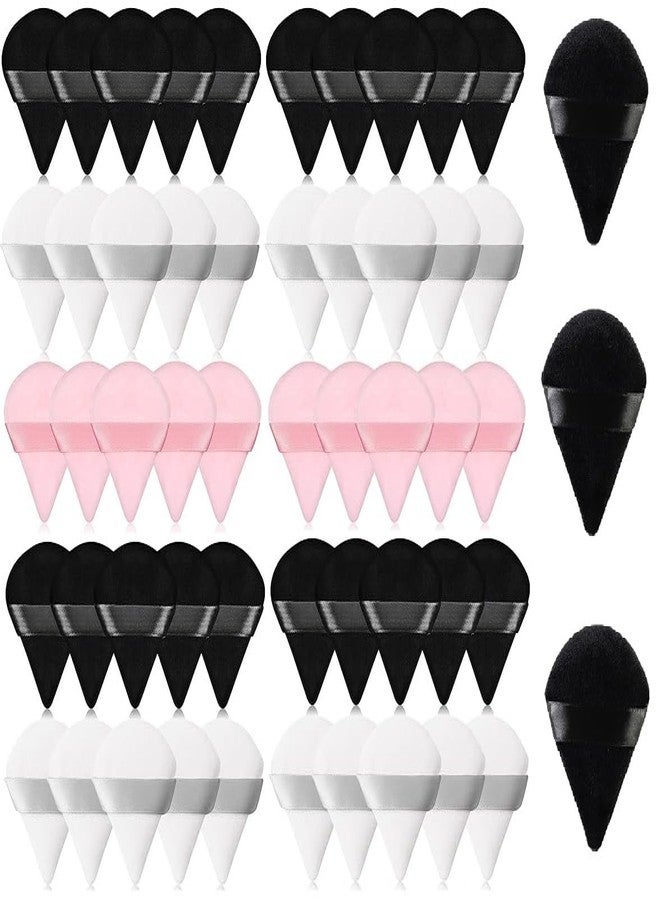 SUNISA 53 Pieces Triangle Cosmetic Loose Powder Puffs Washable Reusable Soft Plush Foundation Sponge for Face Body Wet Dry Makeup Tool- Multicolor Pack of 53 - Image 1