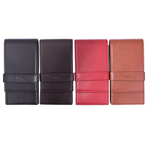 DiLoro Leather Quad Pen Case Pencil Pouch Holder for Four Fountain Ballpoint Rollerball Pens and Pencils (Nappa Brown) - Image 5