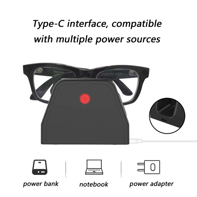 ABS Charging Dock for Smart AR Glasses Travel Friendly Power Base - Image 3