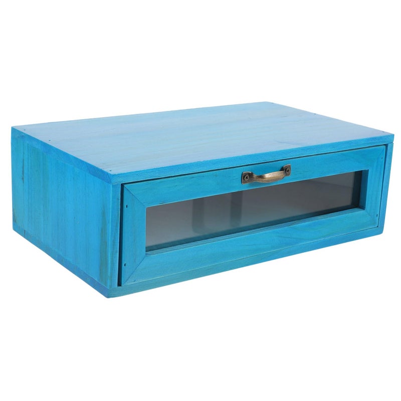 Rustic Wooden Monitor Stand with Storage Drawer Desktop Riser for Desk Organization - Image 2