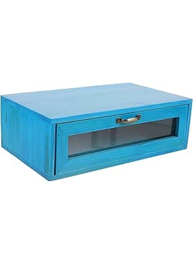 Rustic Wooden Monitor Stand with Storage Drawer Desktop Riser for Desk Organization - Image 1