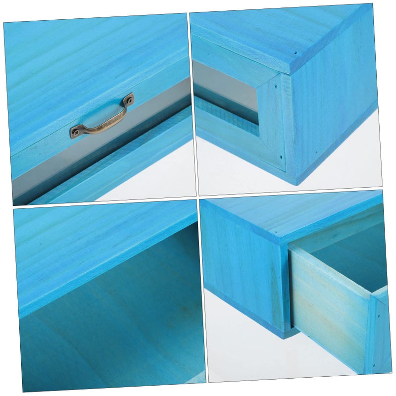 Rustic Wooden Monitor Stand with Storage Drawer Desktop Riser for Desk Organization - Image 5