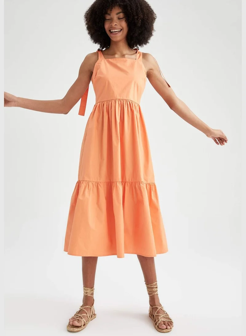 DeFacto Woman Square Neck Short Sleeve Woven Dress